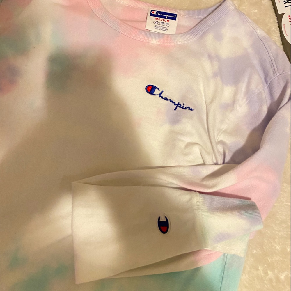 Pink and Blue Tye Dye Champions Long Sleeve